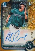 2022 Bowman Chrome Prospect Autographs #CPAAT Andy Thomas Gold Mini Diamond Refractor Baseball Card