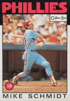 1986 O-Pee-Chee #200 Mike Schmidt Baseball Card