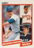 1990 Fleer Update #U-131 Nolan Ryan 3 Decades of No Hitters Baseball Card