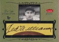 2004 Fleer Greats Cut Signatures Etched in Time #ET-TW1 Ted Williams Baseball Card