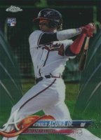 2018 Topps Chrome #193 Ronald Acuna Jr. Green Wave Refractor Baseball Card