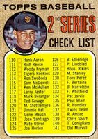 1968 Topps #107f Checklist 110-196 Brown Fine Mesh Baseball Card