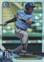 2018 Bowman Draft #BDC180 Jesus Sanchez Chrome-Refractor Baseball Card