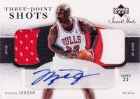 2005 Upper Deck Sweet Shot Three-Point Shots Autograph #3PSMJ Michael Jordan Basketball Card