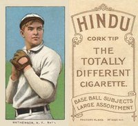 1909 White Borders Hindu-Brown #309 Christy Mathewson White Cap Baseball Card