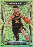 2023 Panini Obsidian #45 Stephen Curry Electric Etch Green Flood Basketball Card