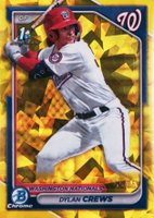 2024 Bowman Sapphire Edition Chrome Prospects #BCP23 Dylan Crews Yellow Baseball Card