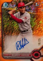 2022 Bowman Chrome Prospect Autographs #CPARCA Ricardo Cabrera Orange Shimmer Refractor Baseball Card