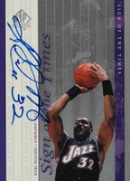 1999 SP Authentic Sign of the Times #KM Karl Malone Basketball Card