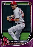 2025 Bowman #57 Thomas Saggese Red Rookie Redemption Baseball Card