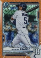 2021 Bowman Mega Box Chrome #BCP57 Wander Franco Orange Refractor Baseball Card
