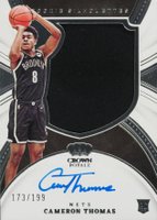 2021 Panini Crown Royale #126 Cameron Thomas Autograph Memorabilia Basketball Card