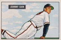 1951 Bowman #314 Johnny Sain Baseball Card