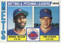 1984 Topps Nestle Hand Cut #246 Mets Batting & Pitching Leaders Baseball Card
