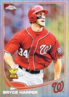 2013 Topps Chrome #220 Bryce Harper Watching Ball-Refractor Baseball Card