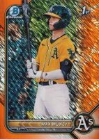 2022 Bowman Chrome Prospects #BCP89 Max Muncy Orange Shimmer Refractor Baseball Card