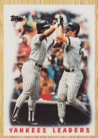 1987 Topps Tiffany #406 Yankees Leaders Baseball Card