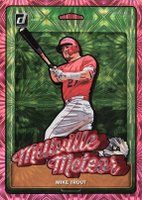 2019 Panini Donruss Nicknames #N3 Mike Trout Pink Firework Baseball Card