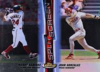 1999 Finest Split Screen #SS6 Juan Gonzalez/Manny Ramirez Non-Refractor/Refractor Baseball Card