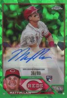 2023 Topps Chrome Update Sapphire Edition Autograph #MMC Matt Mclain Green Baseball Card