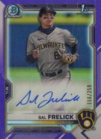 2021 Bowman Draft Chrome Draft Pick Autographs #CDASF Sal Frelick Purple Refractor Baseball Card
