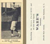 1916 Wares #153 Slim Sallee Baseball Card