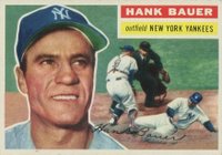 1956 Topps #177w Hank Bauer White Back Baseball Card