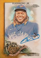 2022 Topps Allen & Ginter Chrome Autographs #VGJ Vladimir Guerrero Jr. Gold Refractor Baseball Card