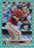 2022 Topps Chrome #186 Seth Beer Aqua Wave Refractor Baseball Card