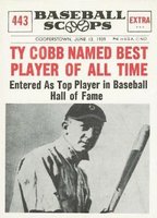1961 Nu-Card Baseball Scoops #443 Ty Cobb named best player of All-Time Baseball Card