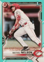 2021 Bowman Draft #BD103 Matheu Nelson Aqua Baseball Card