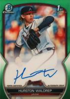 2023 Bowman Draft Chrome Prospect Autograph #CDAHWA Hurston Waldrep Green Refractor Baseball Card
