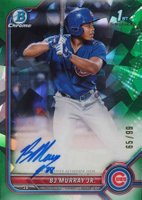 2022 Bowman Chrome Prospect Autographs #CPABM BJ Murray Jr. Green Atomic Refractor Baseball Card