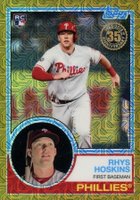 2018 Topps Silver Pack 1983 Chrome Promo #35 Rhys Hoskins Gold Refractor Baseball Card