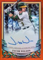 2024 Bowman Sterling Prospect Autographs #PAJW Jacob Wilson Orange Refractor Baseball Card