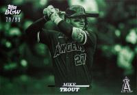 2024 Topps Black and White #16 Mike Trout Green Baseball Card