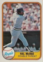 1981 Fleer #41 Hal McRae Royals in Light Blue On Front Baseball Card