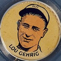 1930 Cracker Jack Pins # Lou Gehrig Baseball Card