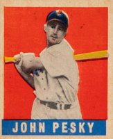 1948 Leaf #121 John Pesky Short Print Baseball Card
