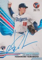 2024 Topps Pristine Pristine Autographs #PAYY Yoshinobu Yamamoto Blue Pristine Baseball Card