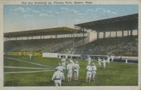 1900 Postcards & Trade # 1915 A. Isreal Son & Co. Red Sox Warming Up at Fenway Park Baseball Card