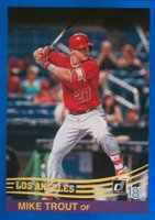 2018 Panini Donruss  #242 Mike Trout Red Jersey-Holo Blue Baseball Card