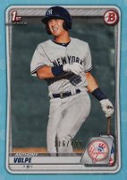 2020 Bowman Paper Prospects #BP139 Anthony Volpe Sky Blue Baseball Card
