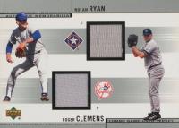 2002 Upper Deck Game Jersey Combo #CJ-RC Nolan Ryan/Roger Clemens Baseball Card