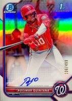 2022 Bowman Chrome Prospect Autographs #CPARQ Roismar Quintana Refractor Baseball Card