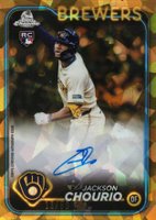 2024 Topps Chrome Sapphire Update Series Chrome Sapphire Autographs #JC Jackson Chourio Gold Baseball Card