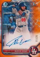 2022 Bowman Chrome Prospect Autographs #CPAAD Alex de Jesus Orange Wave Refractor Baseball Card