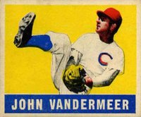 1948 Leaf #53 John Vander Meer Correct spell Vander Meer Baseball Card