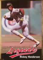 1990 Legends Magazine Insert-Hand Cut #20 Rickey Henderson Baseball Card