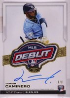 2024 Topps Chrome Update MLB Debut Patch Autographs 1/1 #JC Junior Caminero Baseball Card